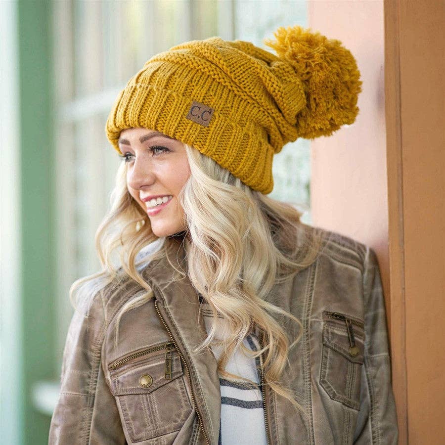 Truly Contagious - Vendita all'ingrosso Berretto - Donna - Berretto CC Slouchy Yarn Pom (HAT-100POM)5