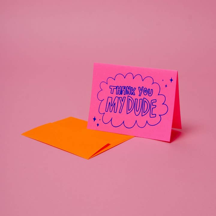 Thank You My Dude Blank Card With Envelope for wholesale by Yikes Design