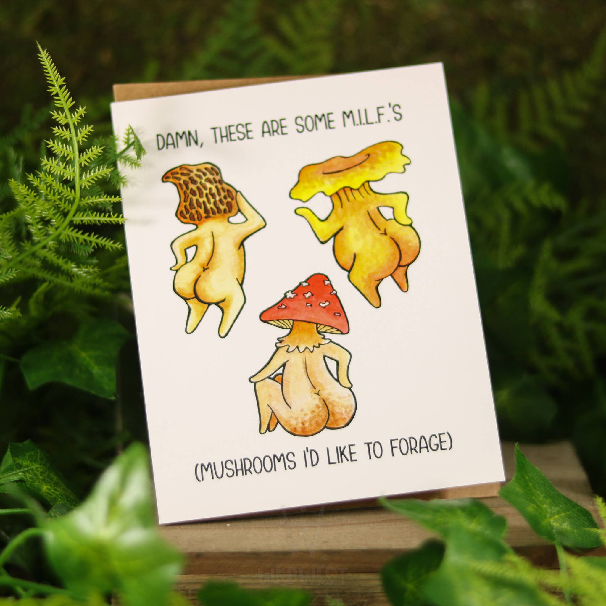 Funguise Friends by WkdWest - Wholesale Everyday Greeting Card - "M.I.L.F.s" - Funguise™ Greeting Card w/ sticker2