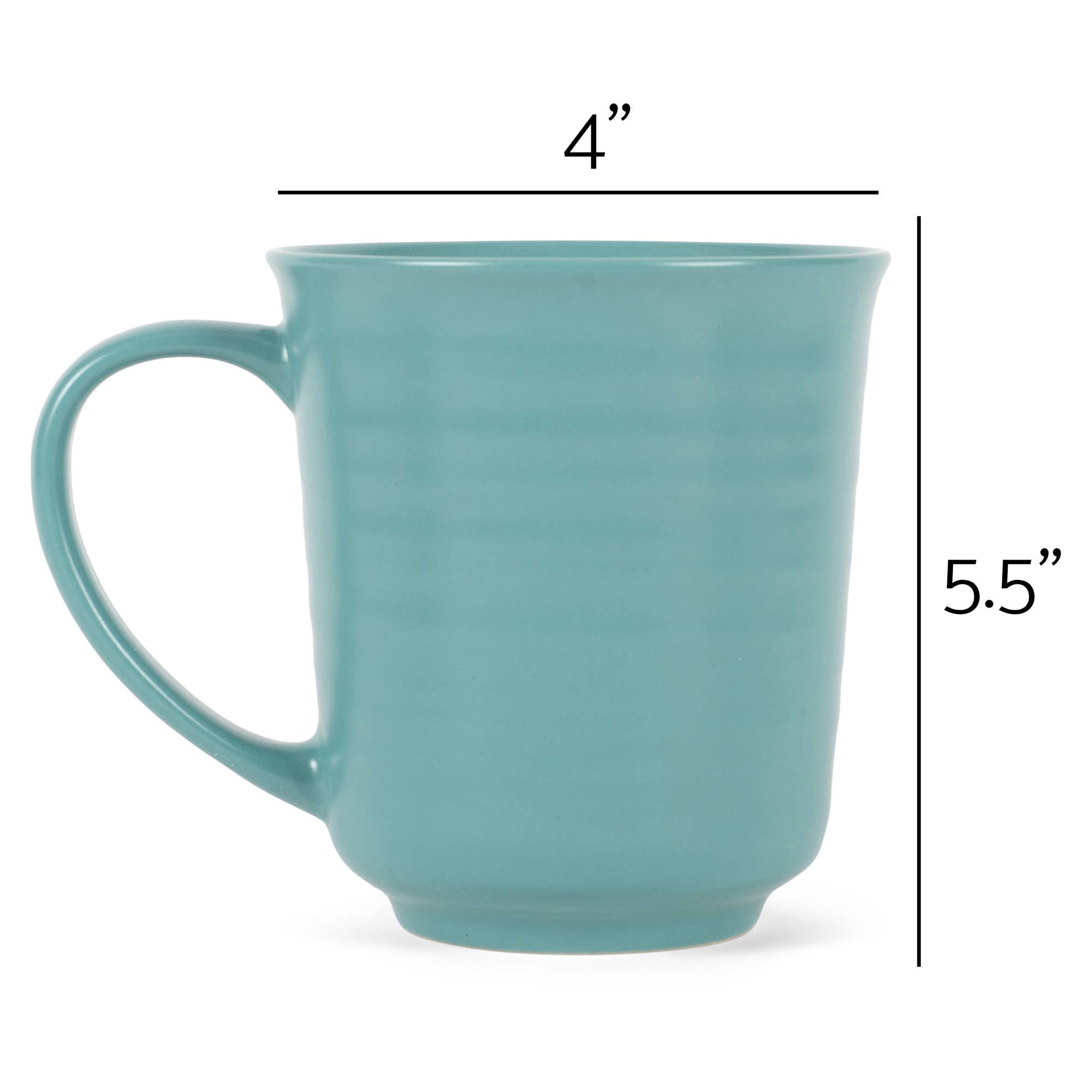 EAST AVENUE - Wholesale Coffee Mug - Mug 4-Pk Turquoise Matte Glaze Finish 17 Oz PRICE IS PER MUG4