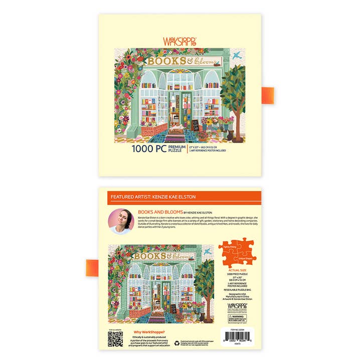 WerkShoppe – Engroshandel Puslespil - Voksen – Books And Blooms puslespil med 1000 brikker3