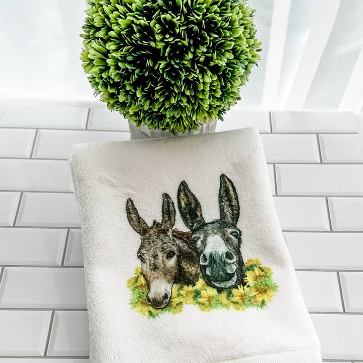 Dusty & Delilah Designs - Venta al por mayor Paños de cocina - Toalla de cocina o toalla de mano - Burros y girasoles