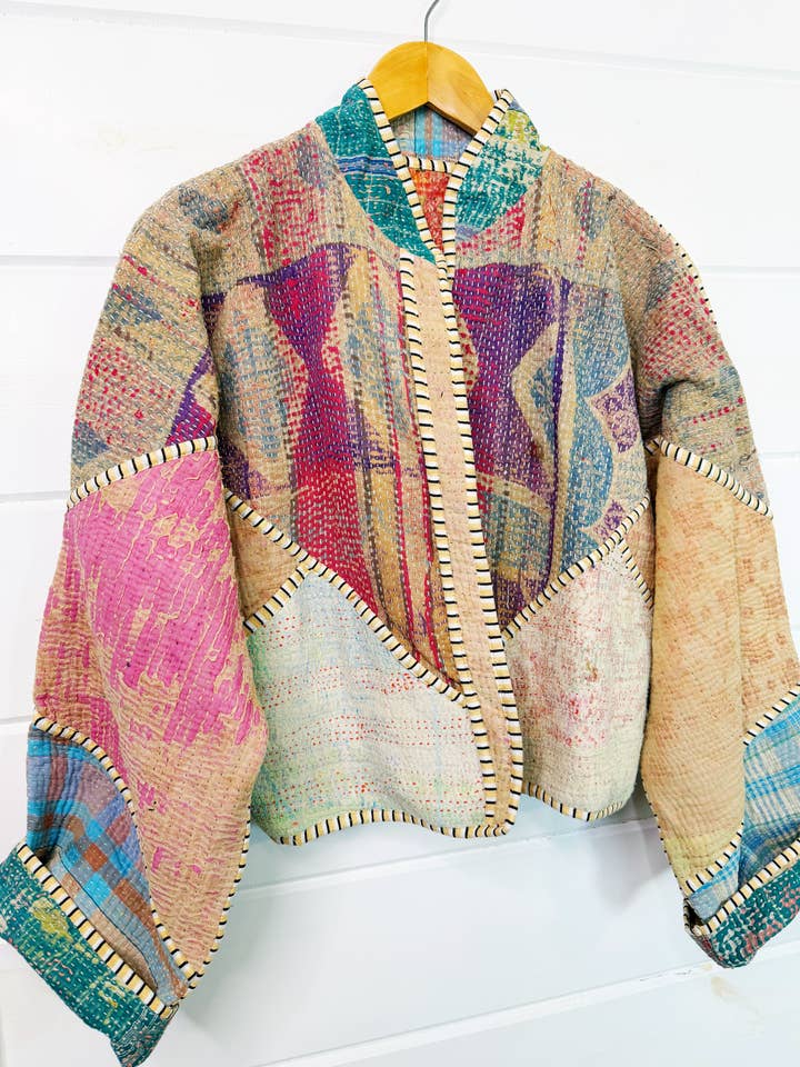 Folklore Couture - Wholesale Jacket - Women's - Kantha Quilted Jacket – Patchwork One-of-a-Kind Coat 1
