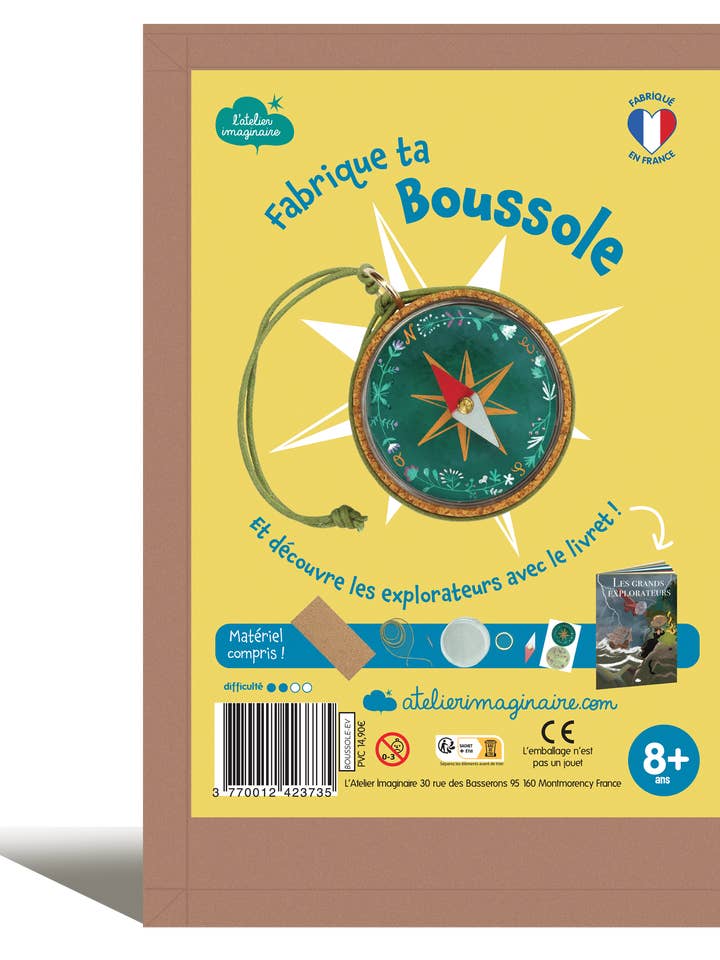 Kit "Fabrique ta boussole" - Bricolage enfants + 1 livre pour la vente par L'Atelier Imaginaire
