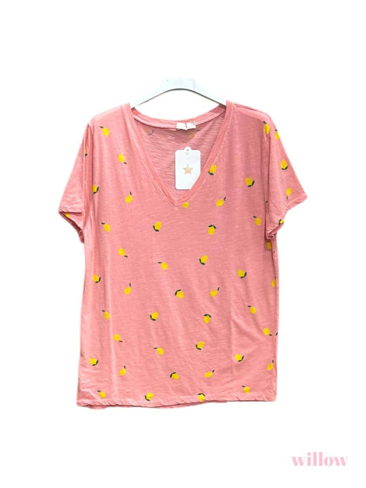 MOONSUN - Wholesale T-Shirt - Women's - Lemon printed T-shirt