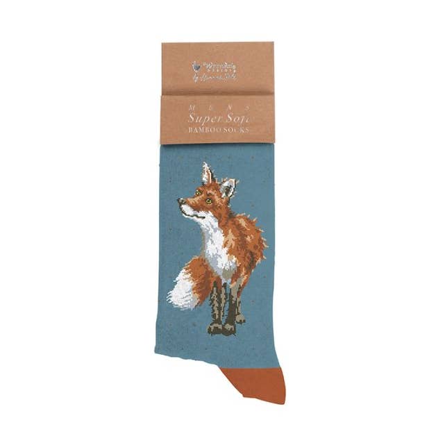 Fox Men's Sock - Bright Eyed And Bushy Tailed for wholesale by Wrendale Designs