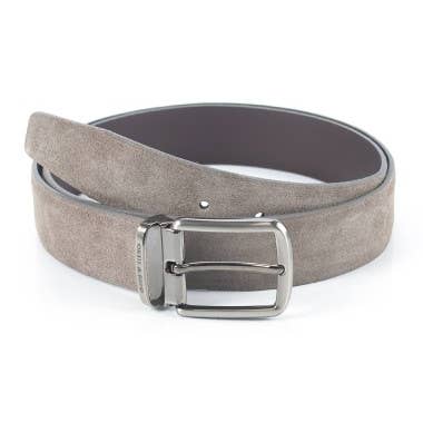 Smooth suede belt in grey color B-STRUFFEL-GRIS for wholesale by Ortiz & Reed