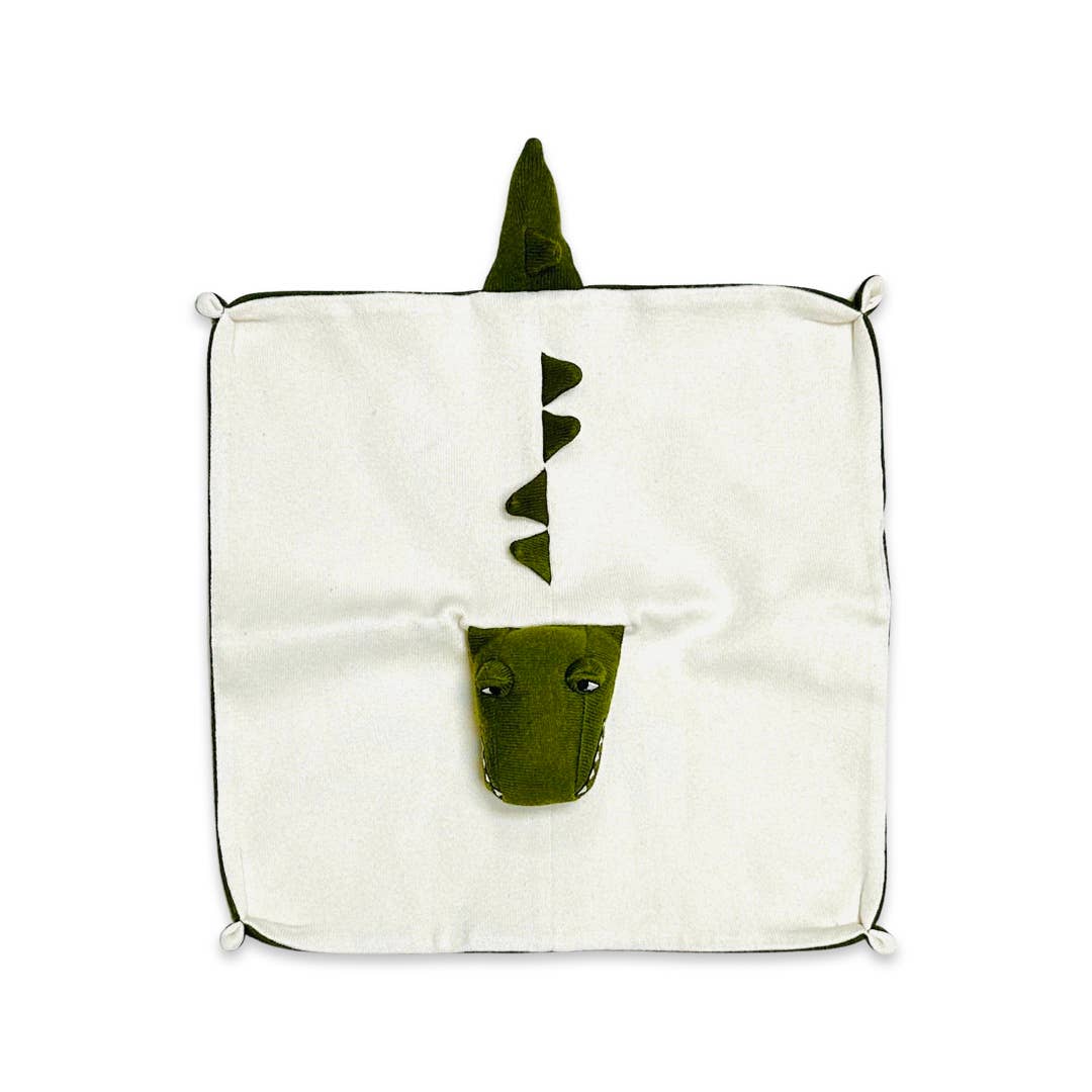 Naturale/Verde Gator - Coperta di sicurezza biologica Baby Lovey in vendita all'ingrosso su Faire3