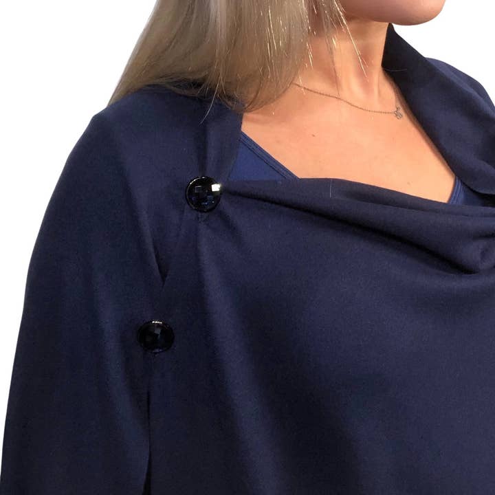 The Magic Scarf Company - Wholesale Poncho – Women's - 534 - Cashmere Feel Button Poncho/Shawls/Jeweled12