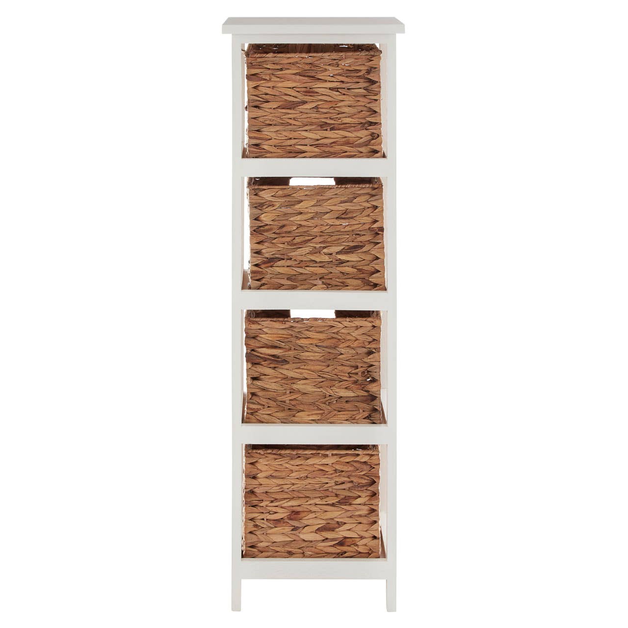 Interiors by Premier – wholesale Cabinet – Padstow 4 Drawer White Hyacinth Storage Unit3
