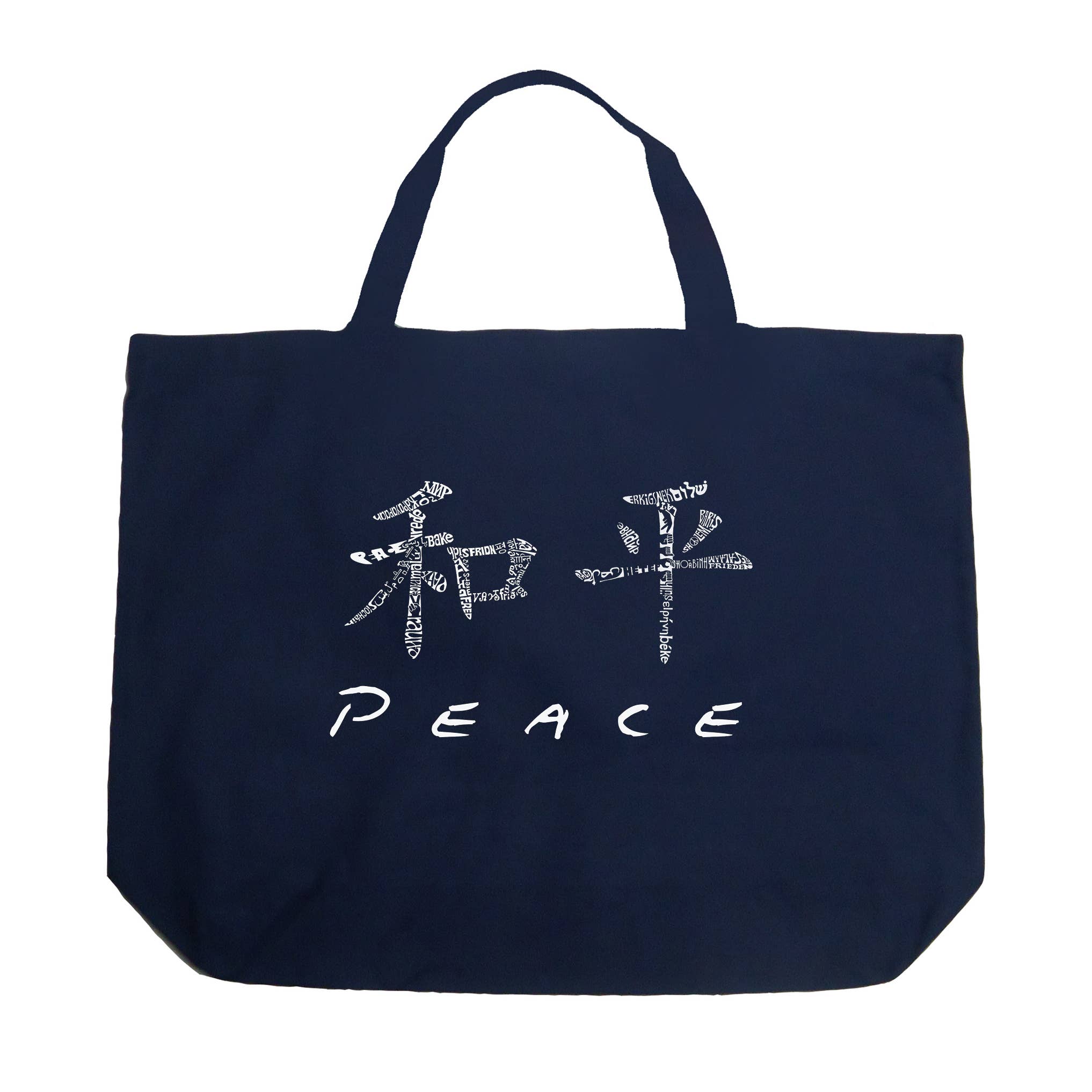 LA Pop Art - Wholesale Tote Bag - Unisex - LA Pop Art Word Art Tote Bag - CHINESE PEACE SYMBOL5