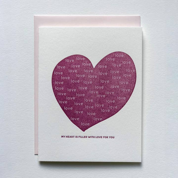 Tarjeta de corazón lleno de amor para venta al por mayor de Ice Pond Press