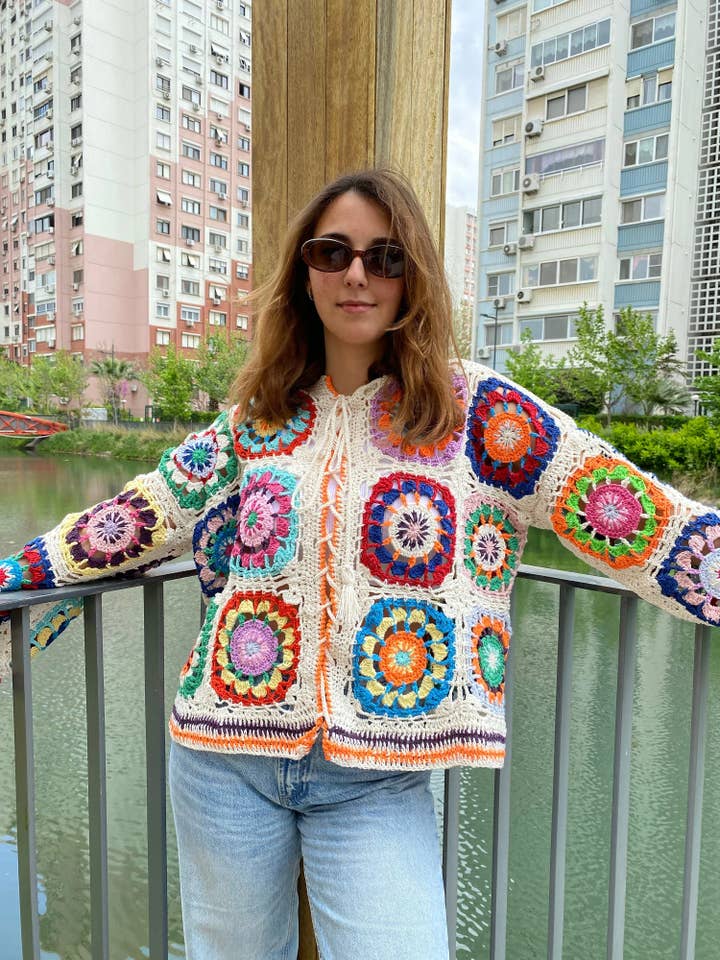 Granny Square Spring Sweater for wholesale by SmyrnaCollective