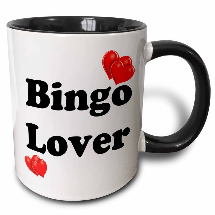 Caneca preta bicolor 11oz Bingo Lover por atacado de 3dRose
