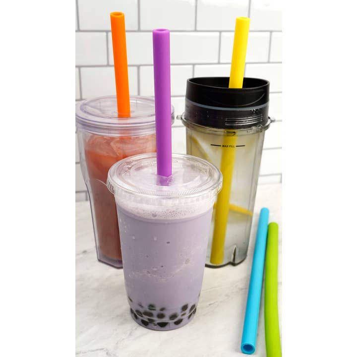 RSVP International - Wholesale Drinking Straw - 10In Silicone Smoothie Straw Set Of 64