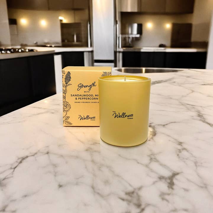 Potters Crouch Candles - Venta al por mayor Vela aromática de viaje - Vela de cristal Wellness de madera de sándalo, menta y pimienta