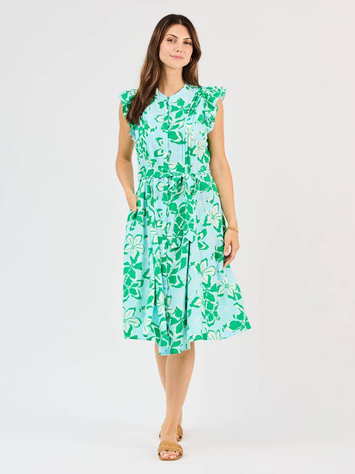 Mary Square - Wholesale Dress – Women's - Jenn Dress | Tropical Bouquet Green7