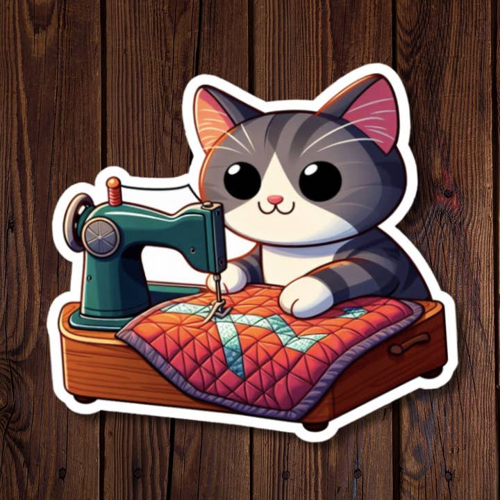 Roxanne Johnston Designs - Wholesale Sticker - Gray Cat Quilting0