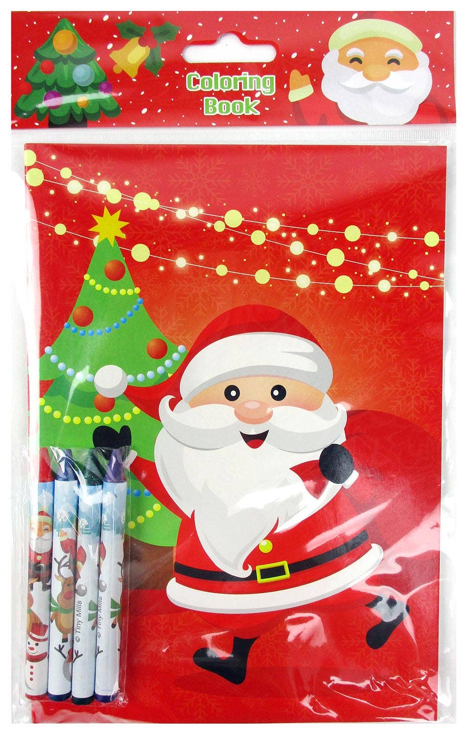 Tiny Mills - Wholesale Coloring & Activity Book - Kids & Baby - Christmas Santa Coloring Books with Crayons - 12 Sets6