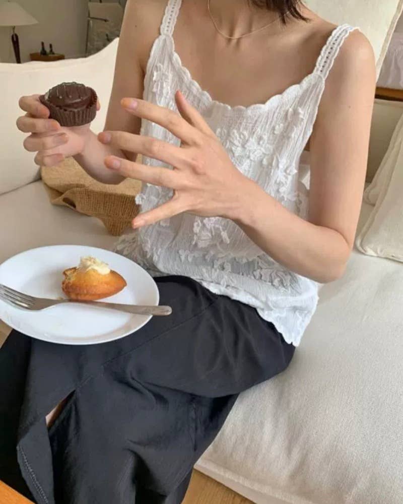 Hope & Sunshine - Wholesale Camisole - Dames - Kanten Geborduurde Jacquard Camisole11