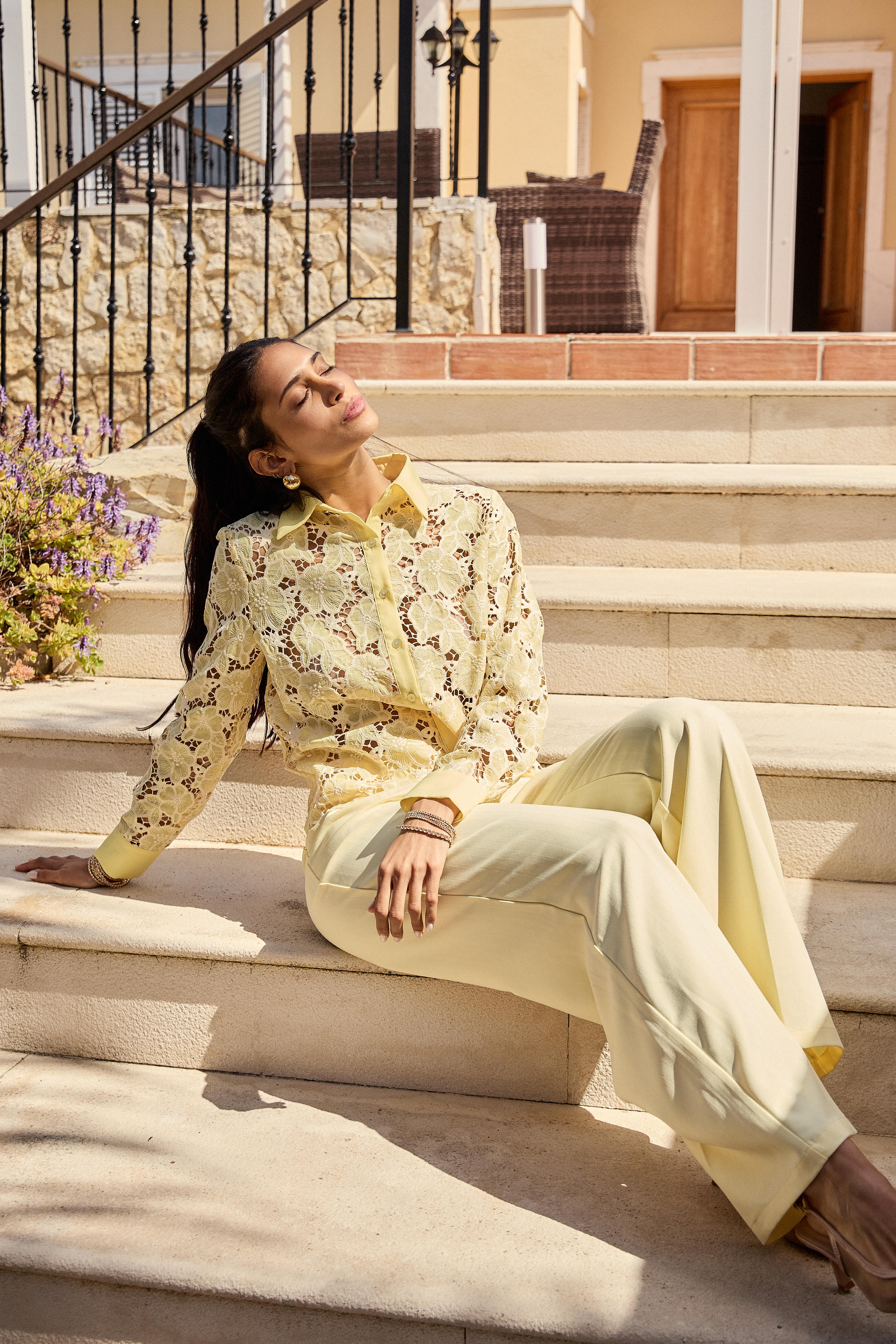 LULUMARY - Vente Chemise à col boutonné – femme - Chemise en dentelle CH3629