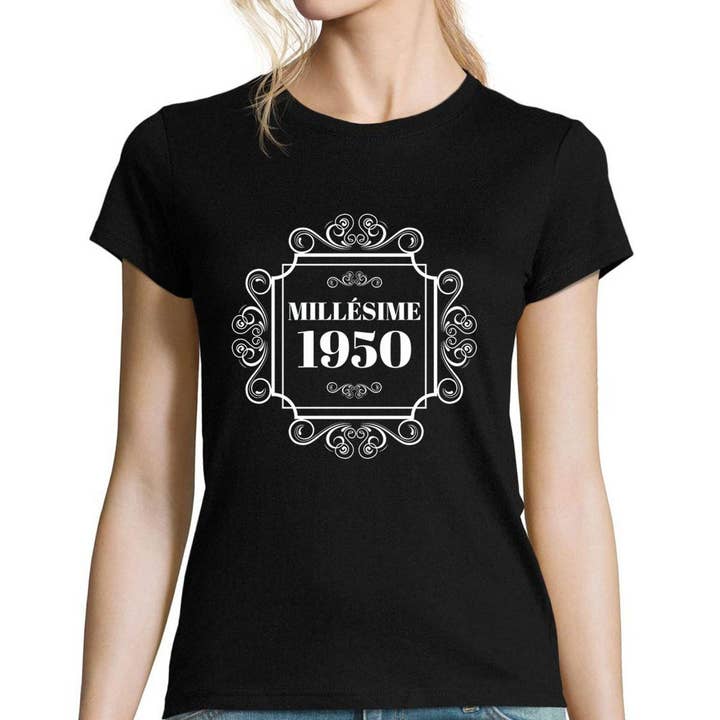 T-shirt Femme Anniversaire Millésime 1950 pour la vente par Planetee