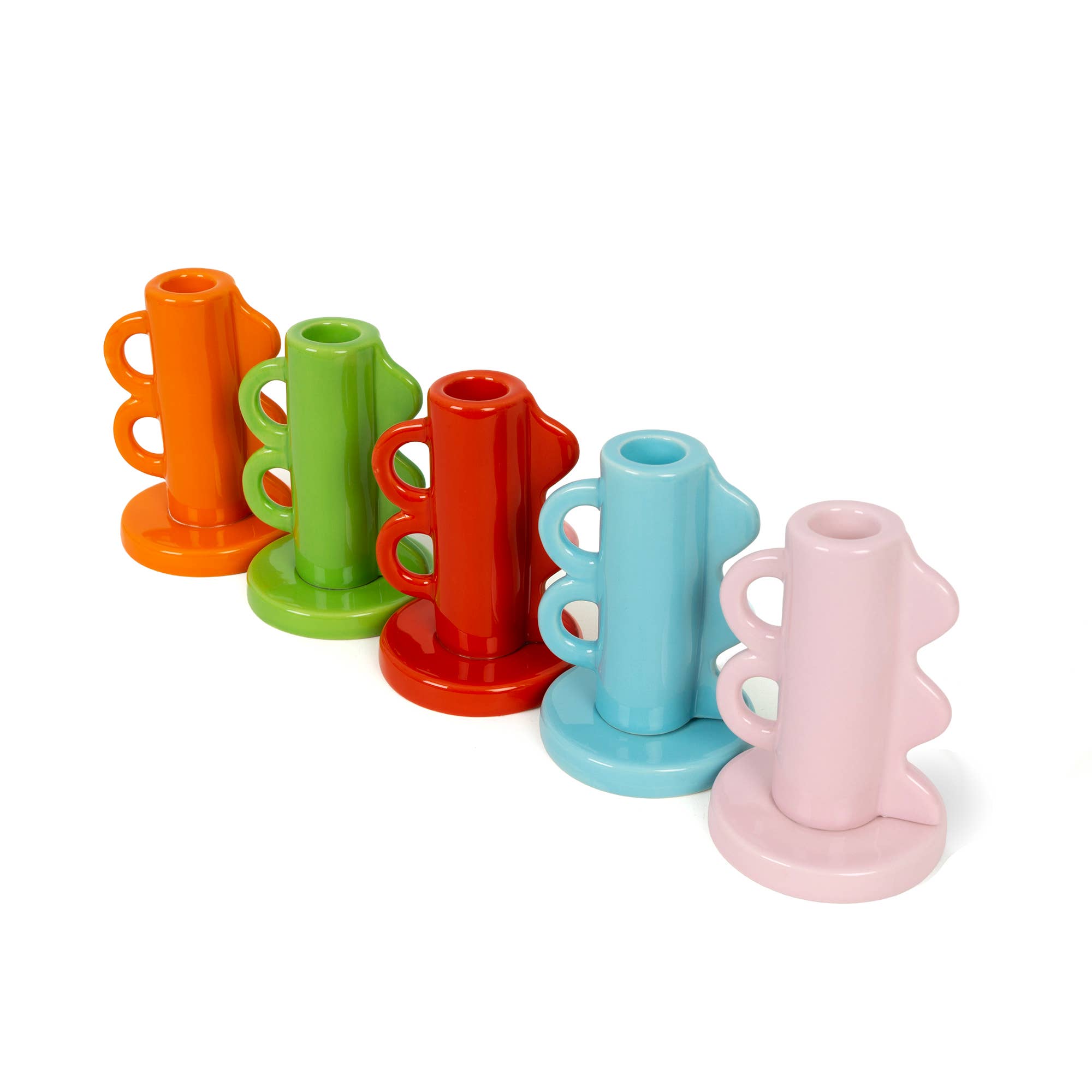 Helio Ferretti Candles & Co. - Wholesale Candle Holder - WHITE VINTAGE DOUBLE HANDLE CANDLE HOLDER HF2