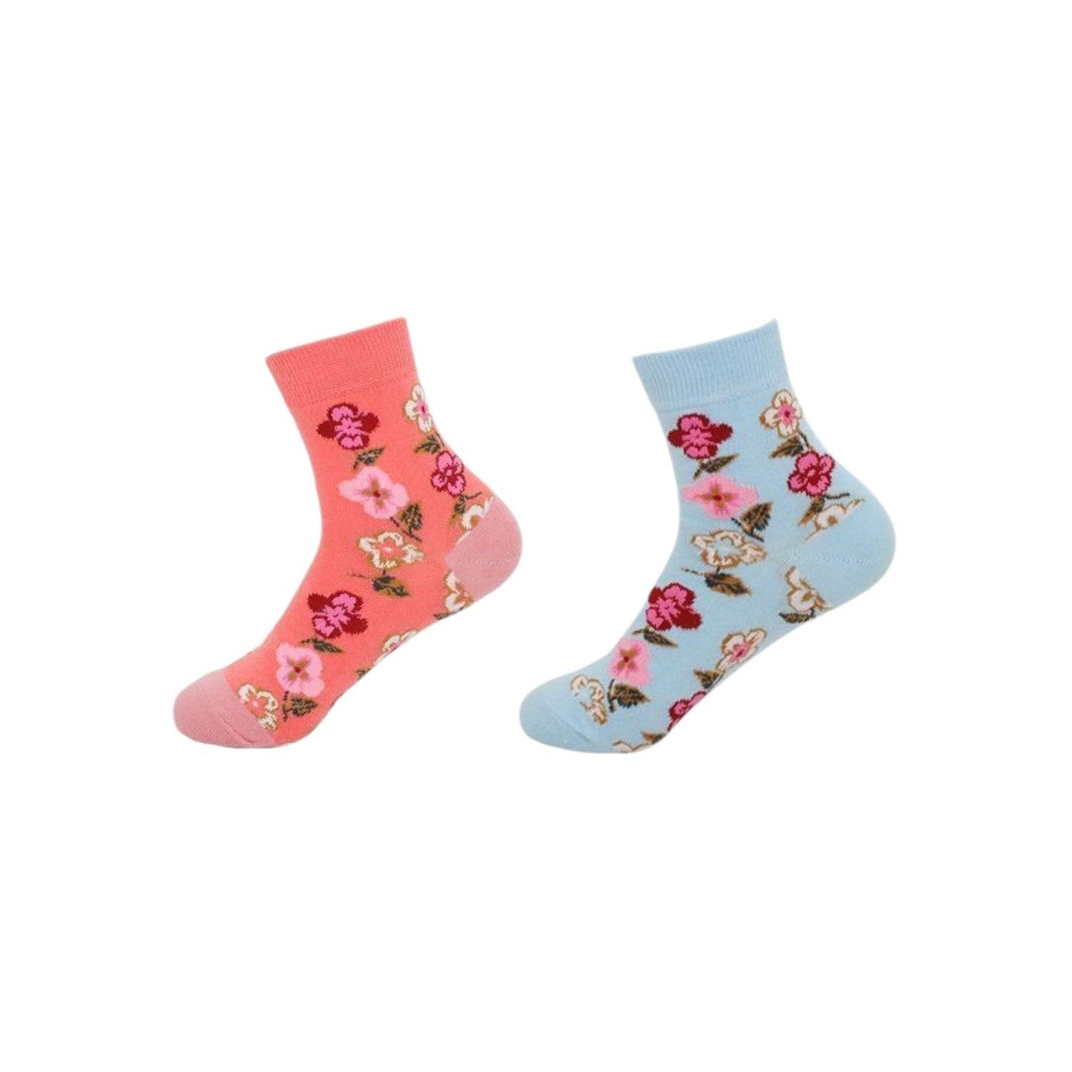 VewoTex - Wholesale Socks - Women's - 2-pack women's socks » 2 pairs of "Garden Socks" » breathable women's socks in one size (36-41) » garden floral design2