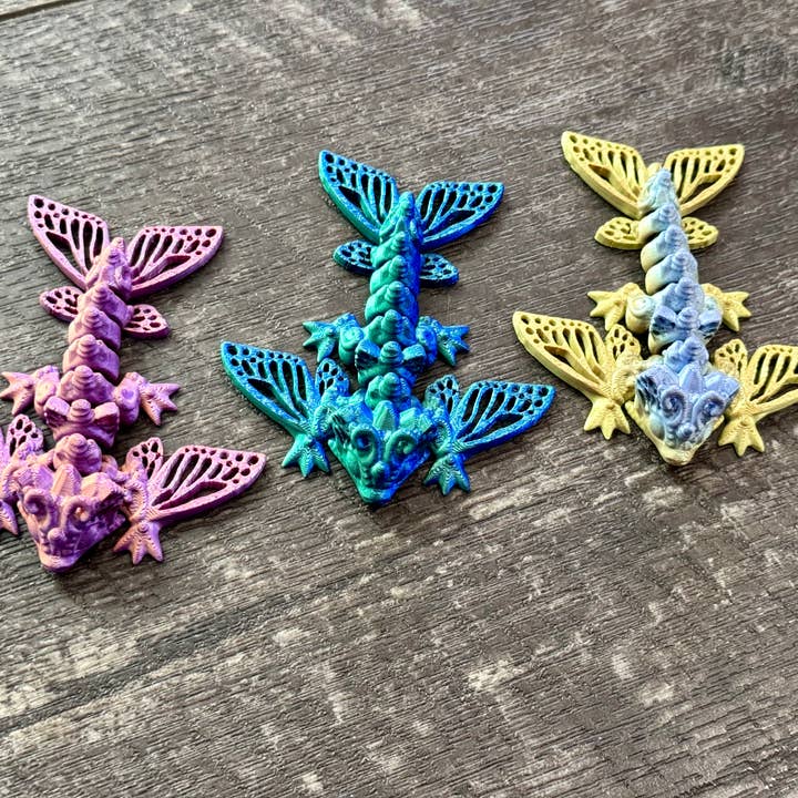 LNZ Custom Design - Vendita all'ingrosso Giocattolo fidget - Bambini - Confezione da 5 Wyvern Variety - Wyvern Dragons stampati in 3D2