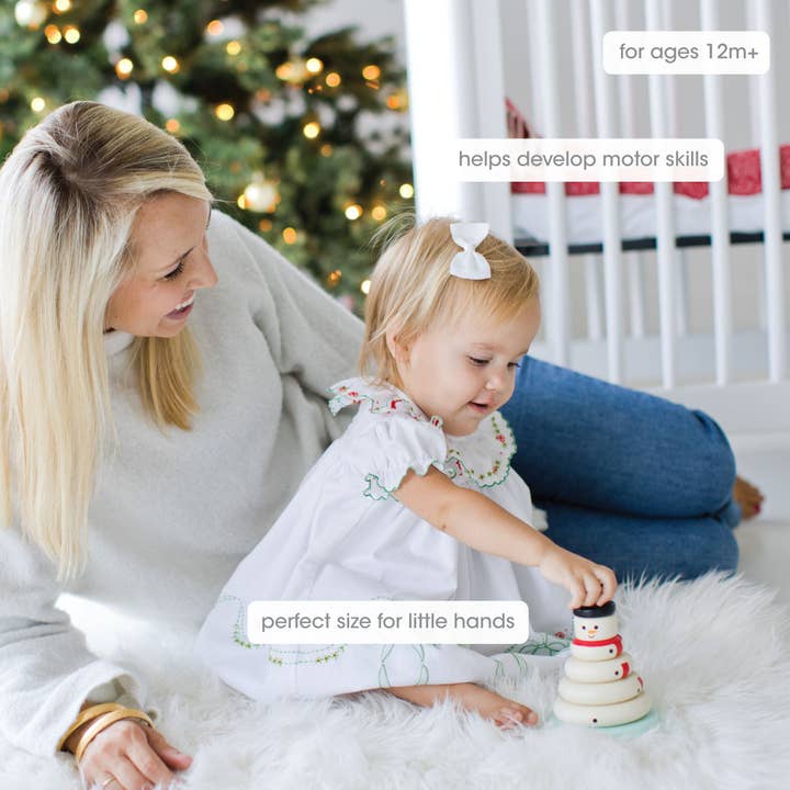 Pearhead - Wholesale Stacking Rings Game - Baby - Wooden Snowman Stacking Toy Set, Holiday Baby Toddler Gift2