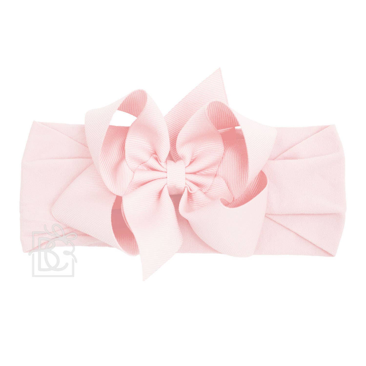 Beyond Creations, LLC - Wholesale Fashion Headband - Kids - WIDE PANTYHOSE HEADBAND W/CLASSIC GROSGRAIN BOW5