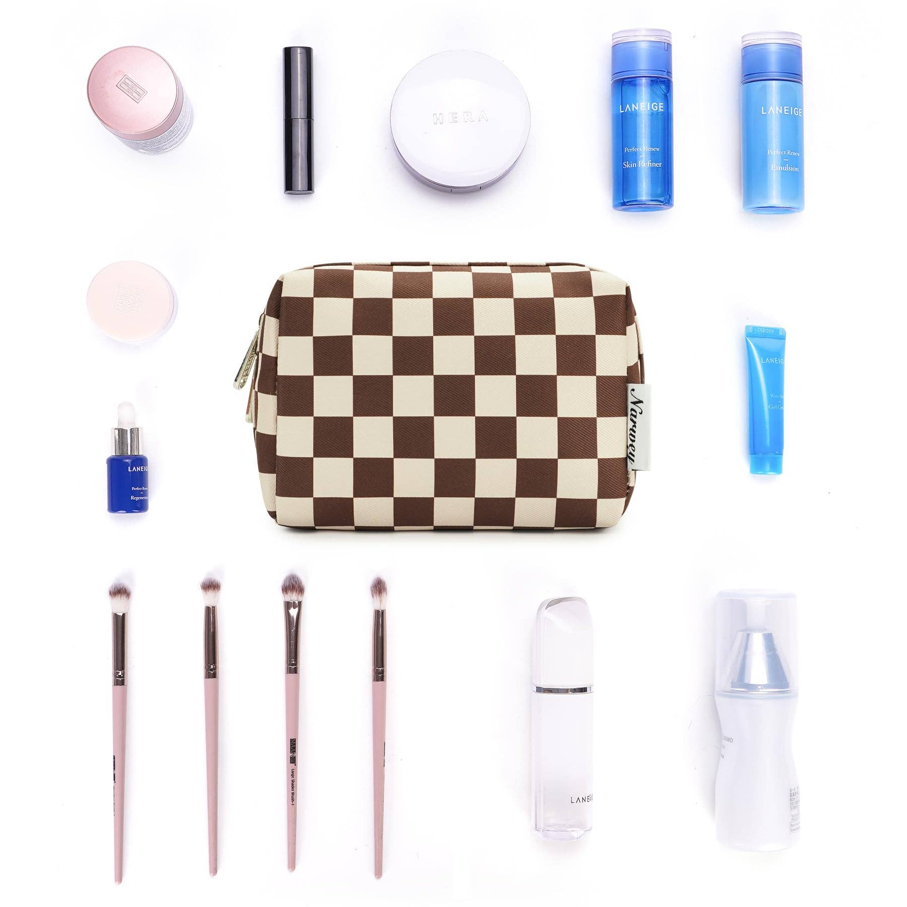 wandf - Wholesale Makeup/Cosmetic Bag - Checkered Makeup Bag Travel Cosmetic Bag Organizer Toiletry70