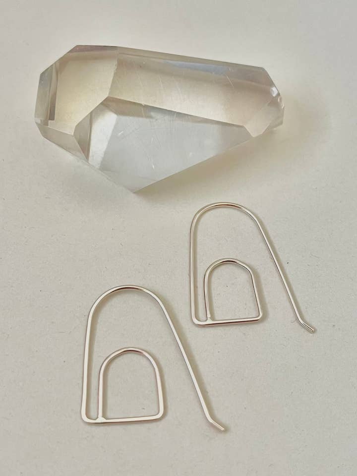 Doorways Earring - Minimal Shape - Choose Sterling or Gold for wholesale by Telle of the Hills