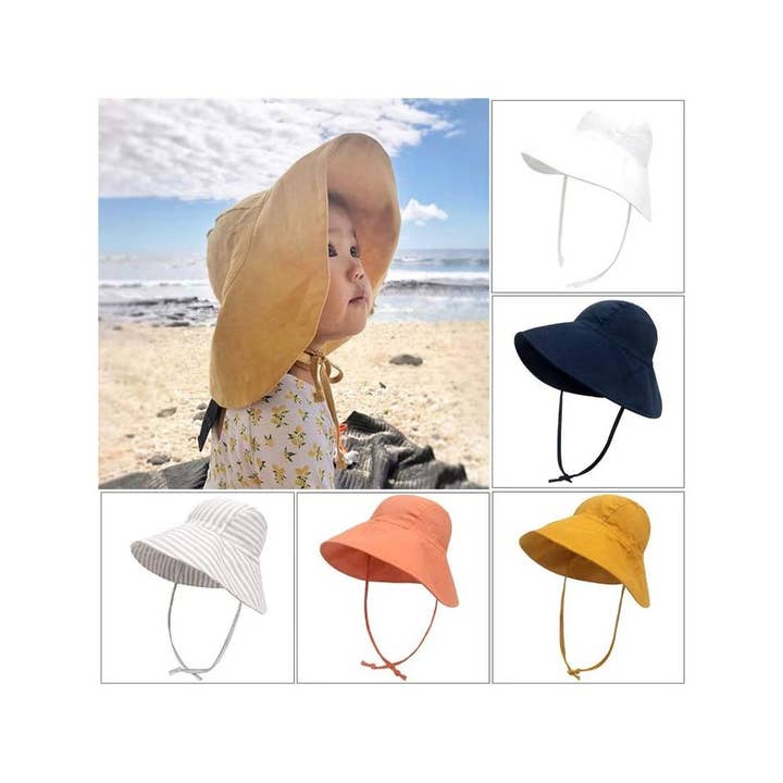 Chapeau de soleil en lin pour enfants | Chapeau de soleil à large bord pour tout-petits pour la vente par Ozznek Children’s Footwear & Apparel Brand
