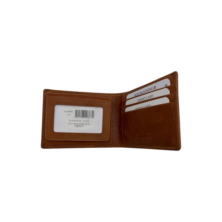 Louisa lee – Carteira – Homem por atacado – Carteira Mathieu em couro legítimo de vaca wild camel2