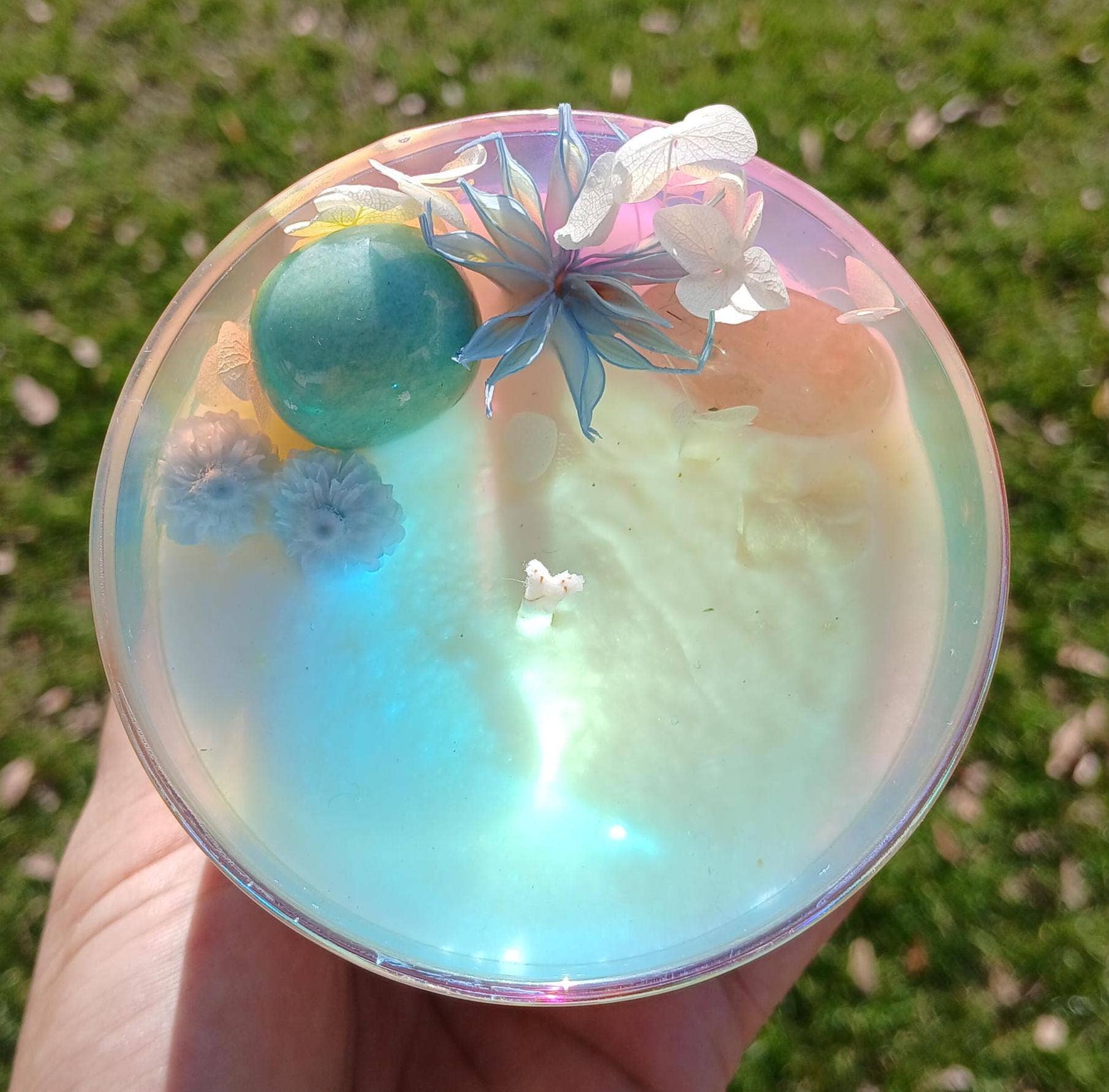 moon and mantras - Wholesale Jar/Filled Candle - Angel Numbers Crystal Intention Candle with Healing Crystals4