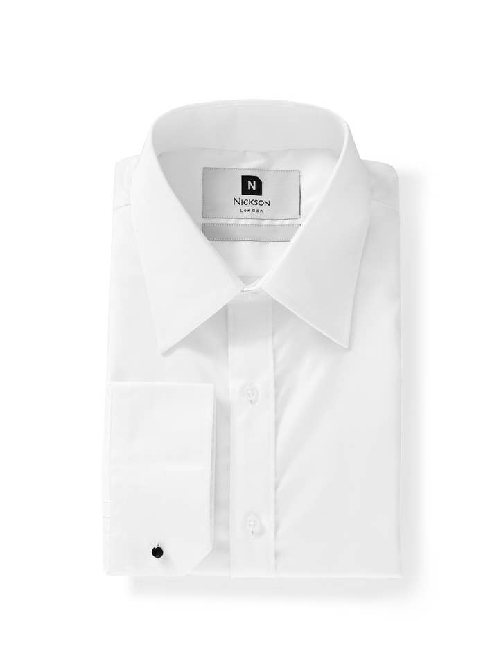 Formal Straight Point Regular Fit Shirt - White for wholesale by Nickson Shirts