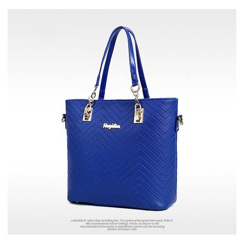 ShieldChic – wholesale Väska med handtag – Dam – 6-Piece Solid färg präglade handväska Set18