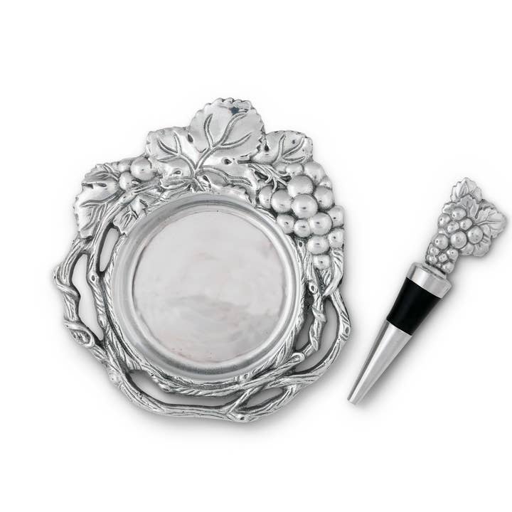 Arthur Court - Wholesale Coasters - Grape Wine Coaster and Stopper Set1