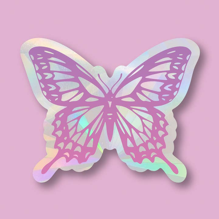Purple Butterfly Suncatcher Window Sticker for wholesale by Pineberry Paper