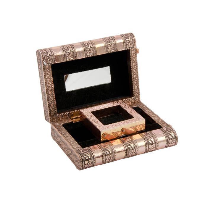 Namaste - Wholesale Jewelry Box/Organizer - Elephant Design Embossed Jewellery Box, Book Style
