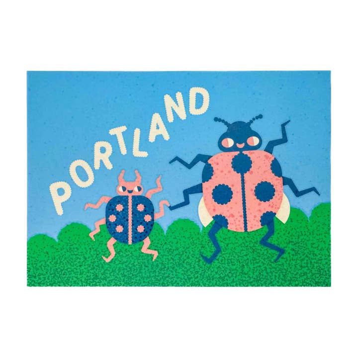 Portland Ladybug and Beetle Baby PNW Postcard for wholesale by Wug Prints