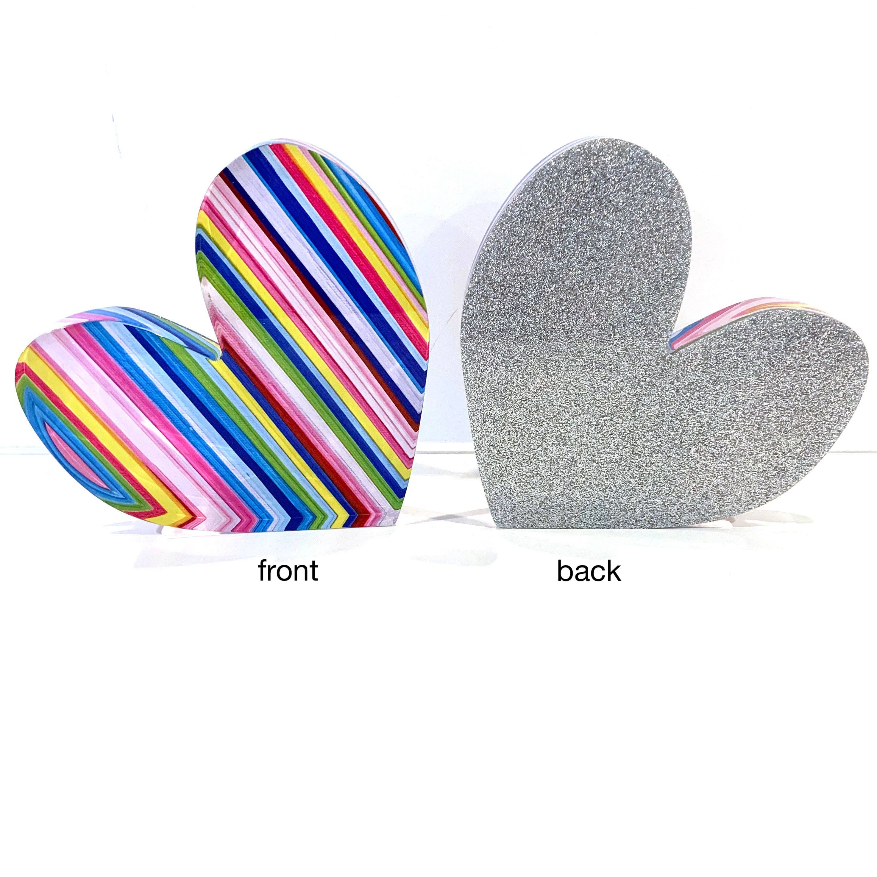 margo.rebecca - Wholesale Decorative Tabletop Object - rainbow drips - heart block1