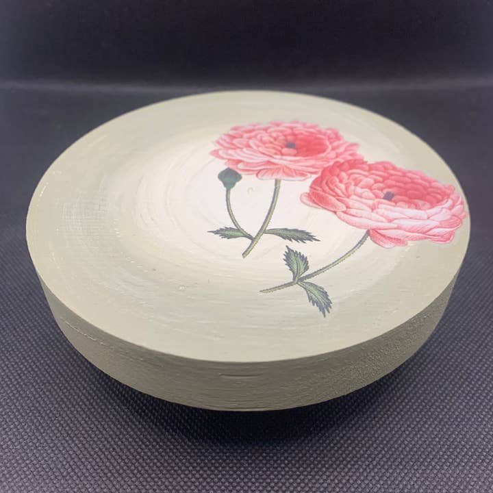 elevador de pedestal de madera con forma de flor rosa para venta al por mayor de Petite Pedestals