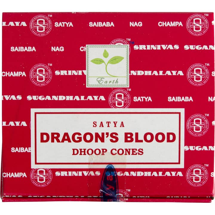 Kheops International - Wholesale Incense - Satya Dragon's Blood Incense Cones Display Box (Pack of 12)