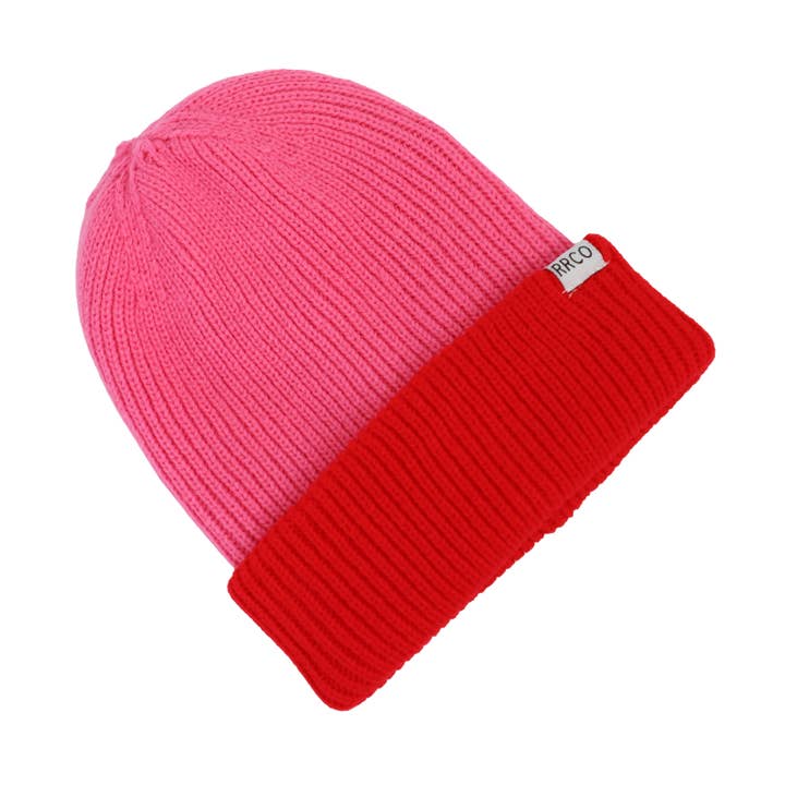 Thick Knit Beanie Red/Pink for wholesale by RAD RIVER CO.