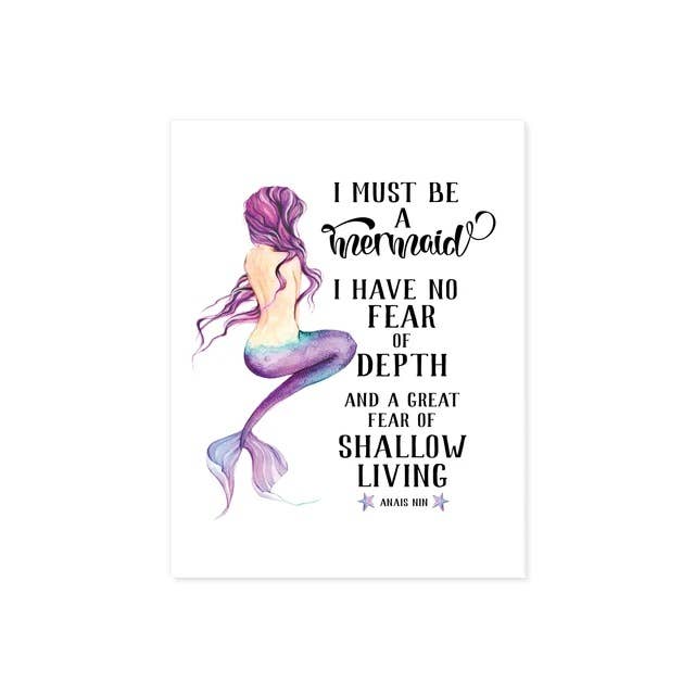 Blue Twist & Co - Vente Affiche d'art - Je dois être une sirène citation Anais Nin