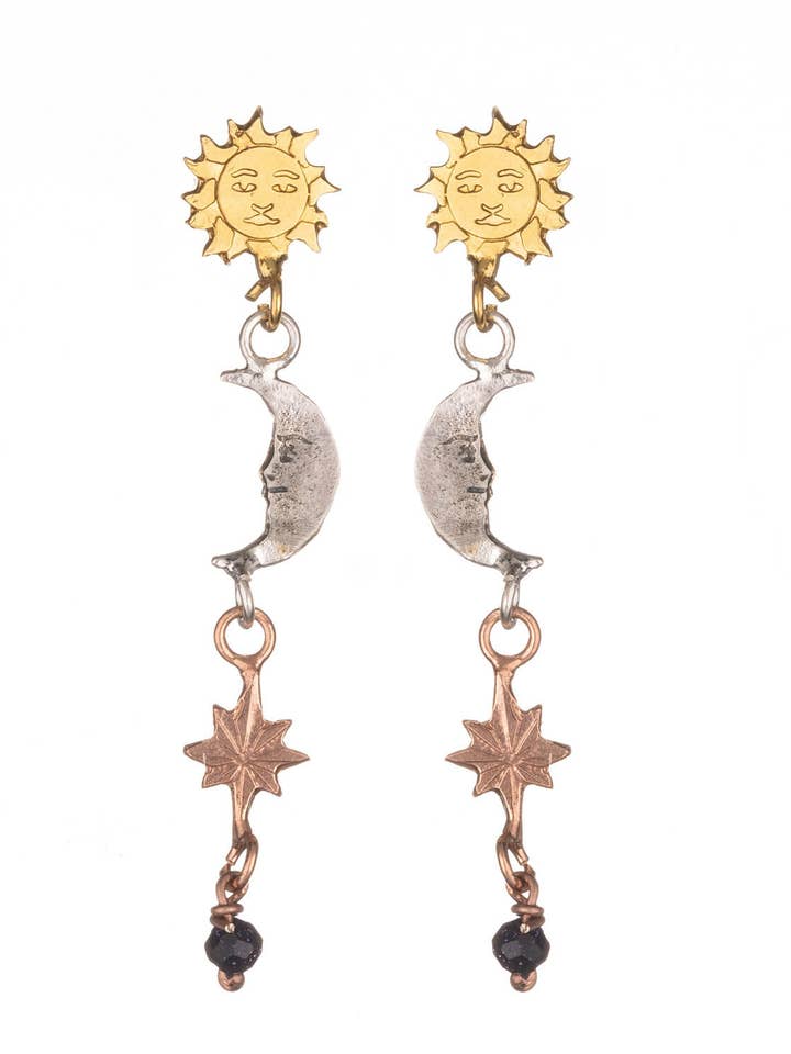 Sun Moon And Stars Earrings for wholesale by Amanda Coleman Jewelry