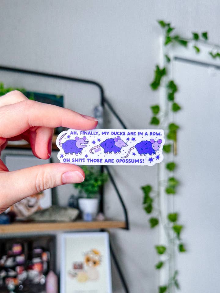 Ducks in a Row Opossum Sticker for wholesale by Scarlet’s Freckles