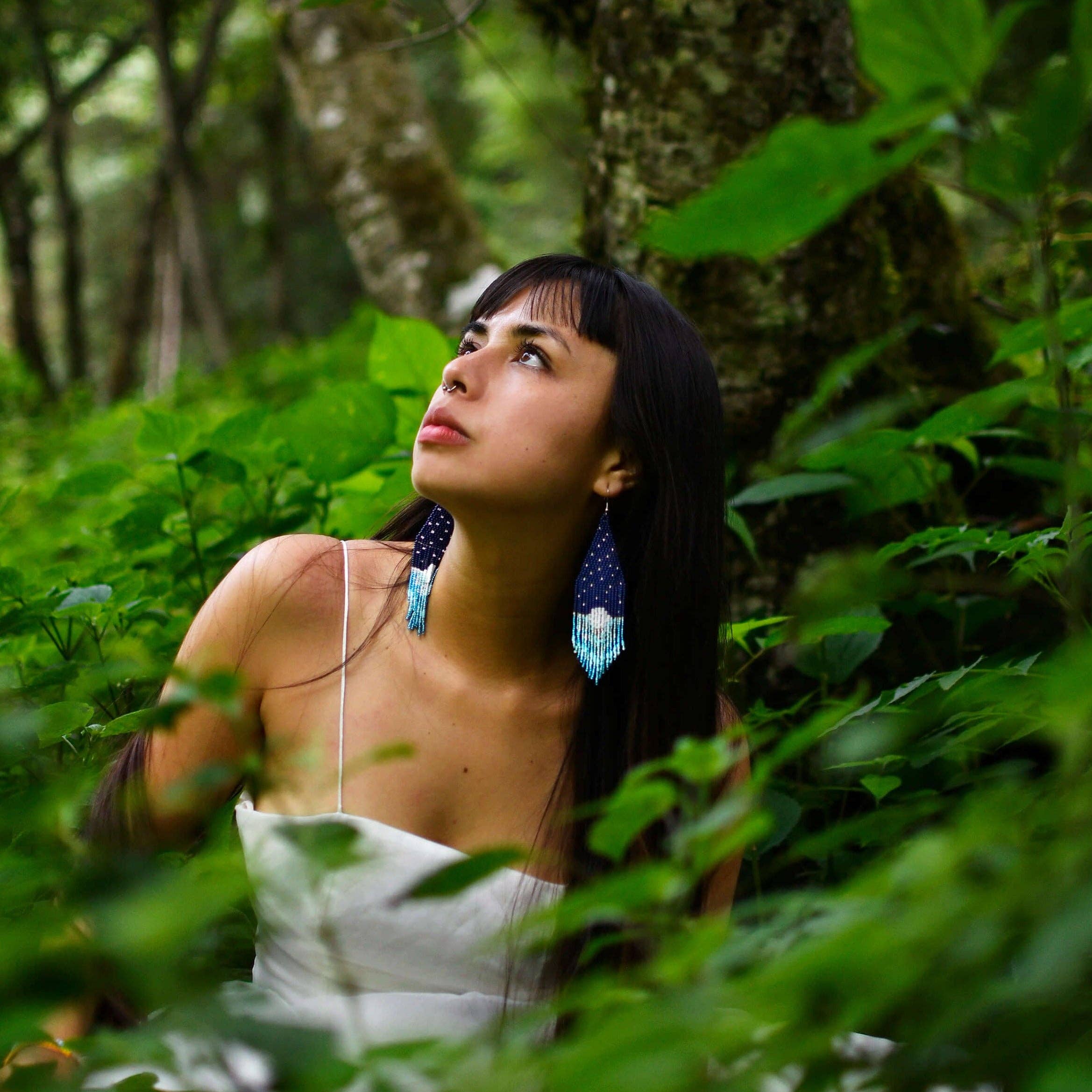 Mother Sierra - Wholesale Tassel Earrings - Interstellar - Native Beaded Earrings Inspired by the Moon,3